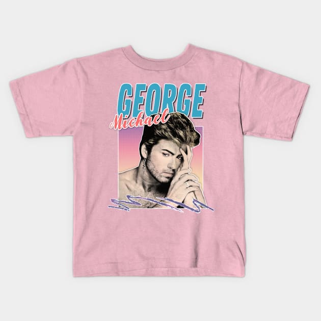 George Michael 1980s Styled Aesthetic Design Kids T-Shirt by DankFutura